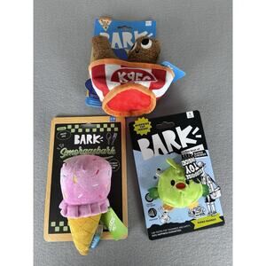 Bark New Dog Toys Slobbery Ice Cream, Piper Parrot, Sunday Funday Set of 3